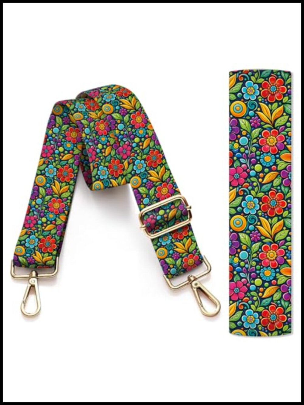 Guitar Style Crossbody Purse Strap Replacement Adjustable Gold Buckle
